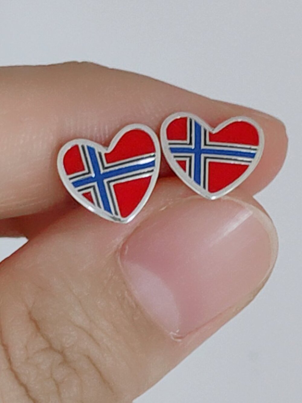 Norway Flag Earring Stud Earrings Exclusive Designed Women Jewelry S925 Silver